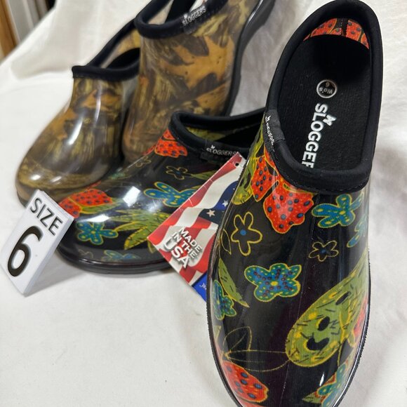 Two for One Price!!! Sloggers Waterproof Rain Shoes - Camo & Mid Summer Black - Picture 4 of 4